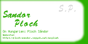 sandor ploch business card